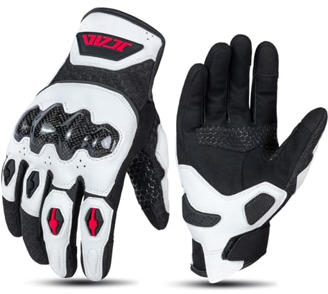 Guantes de cuero para motocicleta para hombres y mujeres, guantes de motocicleta de verano, guantes de malla transpirable, guantes de motocicleta, motocicletas de calle, carcasa dura de fibra de