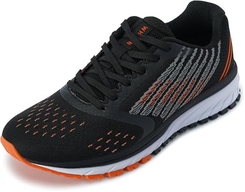 WHITIN Scarpe da Corsa per Uomini Scarpe Sportive per Uomini Gym Tempo Libero Fitness Scarpe da Jogging Scarpe Sportive da Camminata Scarpe da Allenamento Nero Arancione Taglia 47