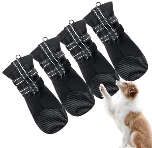 Hundestiefel und Pfotenschutz, 4 Stück, wasserdicht, Haustierzubehör, Schneestiefel, für Outdoor, Spaziergänge, Sommer, regnerische, Winter, Schnee, mittelgroße und große Rassen