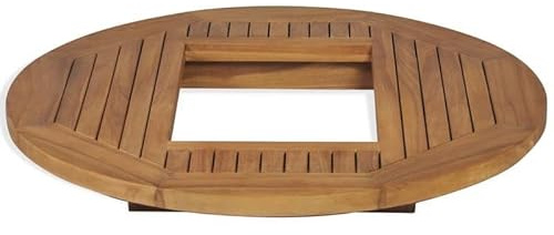 Eleganz Table de coffre à bière en teck 70 cm – Plateau de table en teck finement poli avec vernis à base d'eau – Durable et facile d'entretien pour jardin, terrasse ou balcon