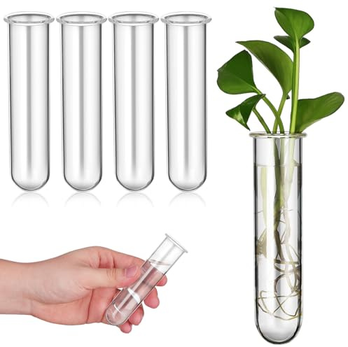 MAGICLULU 5pcs Glass Test Tube Vase Set for Plant Propagation, Small 2.5x3x11cm Floral Water Tubes for Hydroponic Gardening and Home Décor