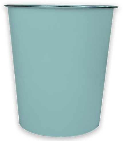 MAXPERKX Plastic Waste Paper Bin Black, 6L Round Waste Basket Trash Can, Lightweight Rubbish Bin for Kitchen Bedroom Bathroom Open-Top Design Ourdoor Gargabe (Green)