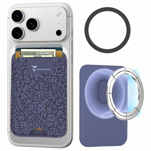 TECHMADE Korthållare kompatibel med iPhone, adapterring ingår – plats för 3 kort eller kontanter, snabbt utdragningssystem – RFID-blockering, veganskt konstläder, Taglia Unica, Avslappnad