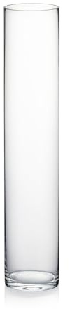 WGVI Quality Thick Weighted Tall Clear Cylinder Glass Vases, 4 W x 20 H, Flower Arrangement Floating Candle Holders Wedding Centerpieces Event Floral Container Tabletop Display Décor, 1 Piece