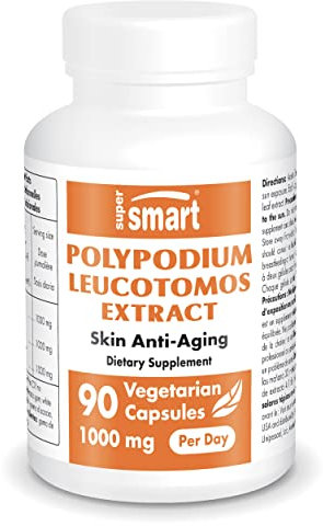 Supersmart - Polypodium Leucotomos Extract - Natural Skin Care & Protection - Anti Aging & Powerful Antioxidant Supplement | Non-GMO & Gluten Free - 90 Vegetarian Capsules
