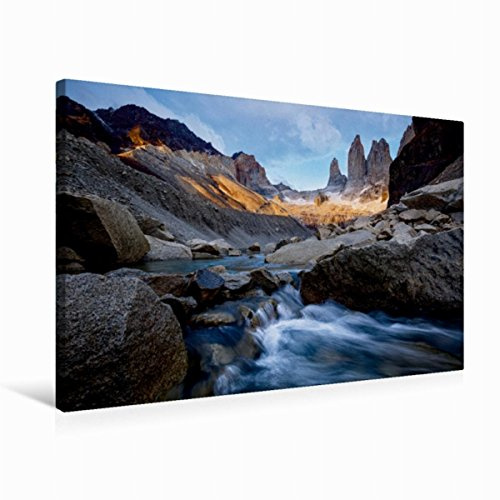 CALVENDO Nature Toile de qualité supérieure en tissu 75 cm x 50 cm paysage Las Torres del Paine NP Patagonie | Image murale sur châssis