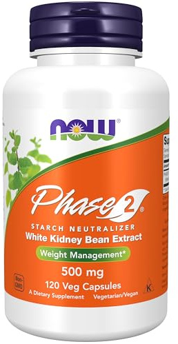 NOW Supplements, Phase 2® (White Kidney Bean Extract) 500 mg, Weight Management*, 120 Veg Capsules