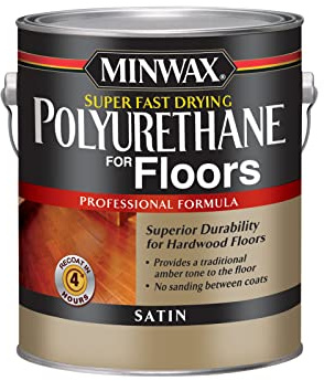 Minwax Super Fast Drying Polyurethane Protective Wood Finish, Clear Satin, 1 Gallon