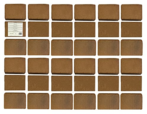 Kokosfaserziegel 36 x 8 Liter, ca. 650g je Ziegel, gesamt: 288 Liter, (EUR 0,19 je Liter/EUR 1,53 je Ziegel), Humusziegel, Kokosziegel, Kokoshumusziegel für Terrarien aus gepresster Kokosfaser