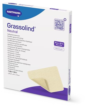 Grassolind - Compresas para ungüentos (10 x 10 cm, estériles, 10 unidades)