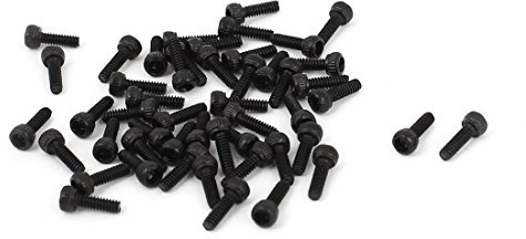 sourcing map 50 Stück M1,6 x 5 mm Zylinderschrauben Schwarz | Innensechskantschrauben Innensechskant Maschinenschrauben Befestigungselemente