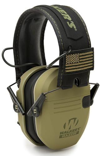 Walker's Razor Slim Patriot Series Muffs - Olive Drab Green
