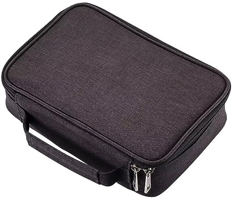 AMGOMH 72 Slots Federmappe Super große Kapazität Bleistift-Beutel Studenten Stationäre Fall Farbige Bleistifte Halter Case Federtasche Federmäppchen mit Innentasche für kleine Gadgets (Schwarz)