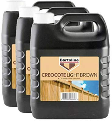 3X Bartoline Creocote Light Brown 4 Litre
