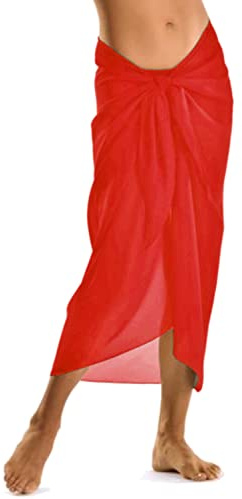 TOSKATOK® Frauen Mädchen Sexy stilvoller Strand Wickelrock Sarong Pareo in Unifarben