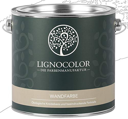 Lignocolor Wandfarbe Innenfarbe Deckenfarbe Kreidefarbe edelmatt 2,5 L (Weiss) 60 Farbtöne