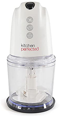KitchenPerfected 260W Multi Chopper / 1 Speed Operation Plus Turbo Button / Stainless Steel Blades / Whisk Attachment / Plastic Bowl with Measuring Gauge / 500ml Capacity - Ivory White - E5416WI