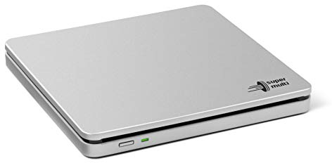 Hitachi-LG GP70 External DVD Drive, Slim Portable DVD Player/Writer for Laptop, Desktop PC, USB 2.0, Windows and Mac OS Compatible, M-Disc Support, 8x Read/Write Speed - Silver