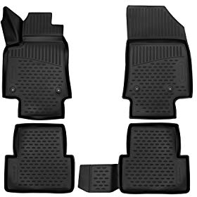 Element 3D Passgenaue Premium Antirutsch Gummimatten Fußmatten Citroen C3 Aircross 2018->, Schwarz