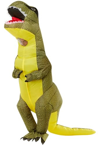 Smiffys Aufblasbares T-Rex-Kostüm, Grün, Einteiler Halloween