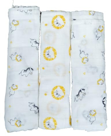 Sauthon Baby Deco Mullwindeln, Bio-Baumwolle, 70 x 70 cm, 3 Stück