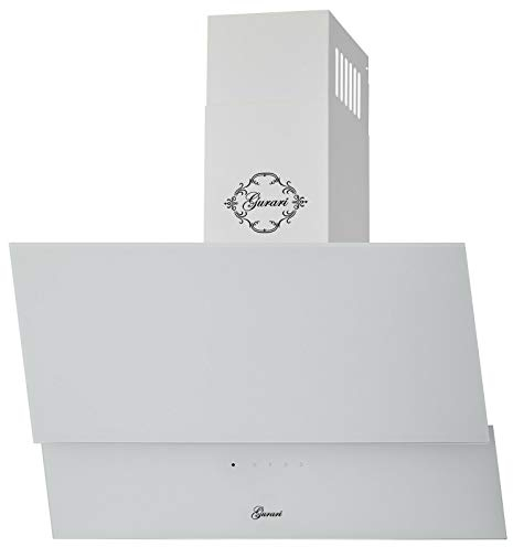 GURARI Dunstabzugshaube 80 cm Kopffreihaube GCH 268 WH 8 Prime Wandhaube Weiß Glas | Abzugshaube EEK A | Umlufthaube 1000m³/h mit Fernbedienung