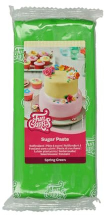 FunCakes Pasta di Zucchero Spring Green: facile da usare, liscia, flessibile, morbida e pieghevole, perfetta per decorare torte, halal, kosher e senza glutine - 1000 g