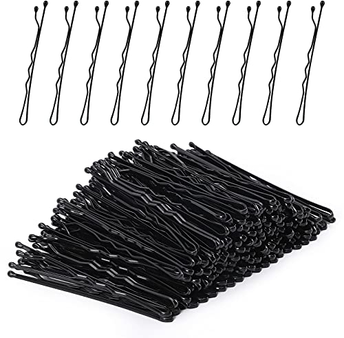 Laicky Haarnadeln,bobby pins 200Count schwarze Haarnadeln mit Box für Frauen Dame Mädchen Kinder HaarnadelUnsichtbarer Wellen-Haargriff Haarspange Haarklammer Bulk-Haarschmuck (Schwarz,5.2CM) ﻿