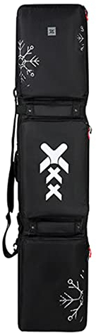 Multifunktions-Doppel-/Einzel-Snowboardtasche mit Rädern, gepolsterte wasserdichte Schnee-Skitasche zum Klettern, Camping, passend für Stiefel, Jacke, Helm und Kleidung,