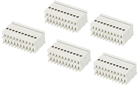 sourcing map 5 Packungen PCB Federklemme Blockanschluss KF141AV 150V 2A 2.5mm 10 Positionen für Leiterplatten Elektronik Computer
