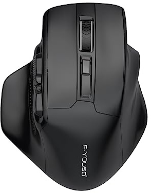 E-YOOSO Large Wireless Mouse for Big Hands, X-31 Cordless Ergo Computer Mouse, 6 Buttons, 5-Level 4800 DPI, 18 Months Battery Life, for Laptop, PC, Chromebook (Bluetooth, 6)