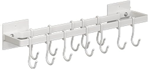 EFARMA Soporte for Utensilios de Cocina, Barra for Colgar en la Cocina, Estante for Tazas de Doble Poste, Barra for Colgar en la Cocina, Estante for espátula Multifuncional (tamaño: 37 * 7 * 7 cm)