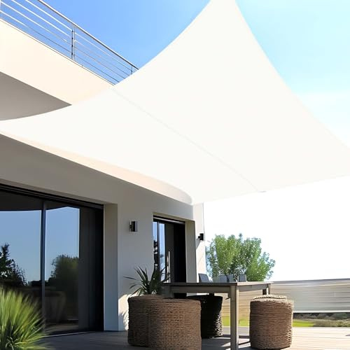 SUNNY GUARD Sonnensegel Wasserdicht 2.5x3.5m Rechteckig Sonnenschutz Wetterschutz Segel Baldachin UV Schutz für Balkon Terrasse Garten, Creme