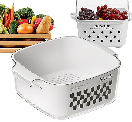 Cestello di scarico, scolapasta a doppio strato, cestino da cucina, riutilizzabile, salvaspazio, scolapasta rimovibile per frutta e verdura da cucina