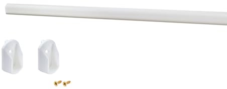 ALUSFERA Barra Appendiabiti per Armadio Tubo 86 cm – Barra in Metallo Robusta con Sistema di Montaggio Laterale - Barra per Guardaroba con Supporto