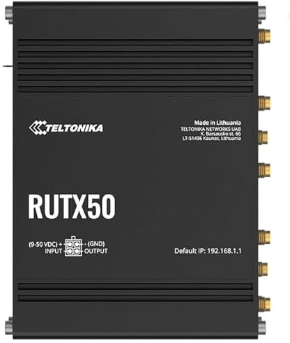 RUTX50 5G Dual SIM Industrial Router - WiFi 5 4G LTE/5G Cat 20 Router with 2 x Embedded SIM Slots & 7 x External Antennas - Upgrade with an additional Data Sim