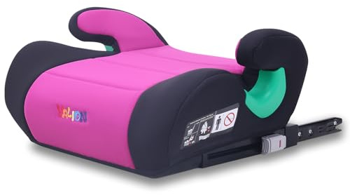 YALION Sitzerhöhung Auto Kinder Kindersitzerhöhung ISOFIX, Rot | Nach i-Size Norm R129, Kinderautositz/Autositz für Kinder 125-150cm(ca. 6-10 Jahre), 3-Punkt-Gurt