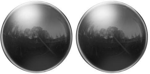 QUARKZMAN 2 Stück Gazing Ball 4 Zoll 100mm Reflektierende Kugel Polierte Hohle Kugel, Edelstahl Gazing Globe Spiegelkugel für Hausgarten Außendekoration, Glänzend Schwarz