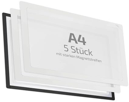 spLEAN 5 Stk. | Dokumentenhalter magnetisch | Fenster | DIN A4 | weiß