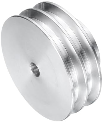 QUARKZMAN V-Typ Riemenscheibe 8mm Bohrung 60mm Außendurchmesser Doppelrillen Aluminiumlegierung Keilriemenscheibe für Motorwellen-Bohrmaschine 6mm(1/4) PU-Formgürtel