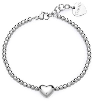 S'Agapõ Bracciale Donna in Acciaio con Simbolo Cuore | Collezione Stellar - SSE39