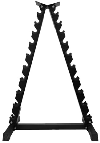 Supporto Manubri a Piramide Rastrelliera Porta Pesi Palestra in Acciaio Stand Salvaspazio Rack Verticale Robusto Home Gym