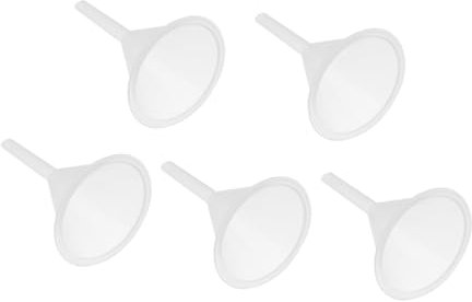 CIYODO Embudo de Plástico Pequeño 60 Ml Transparente Filtro, Resistente y Multiusos, para Laboratorio y Cocina, Paquete de 5 Unidades, Adecuado para Líquidos y Aceites Domésticos