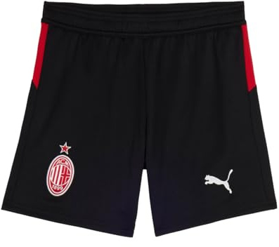 A.C. Milan Short de Course à Domicile, Saison 2025/2026, Short de Football, Produit Officiel, Enfant, 14 Ans