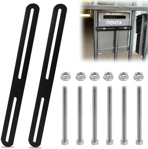 Fissaggio per Cassetta Postale 2 Pezzi 280 x 24 mm Staffa di Montaggio per Cassetta Postale per Recinzione con Viti e Dadi Per Cancelli o Recinzioni