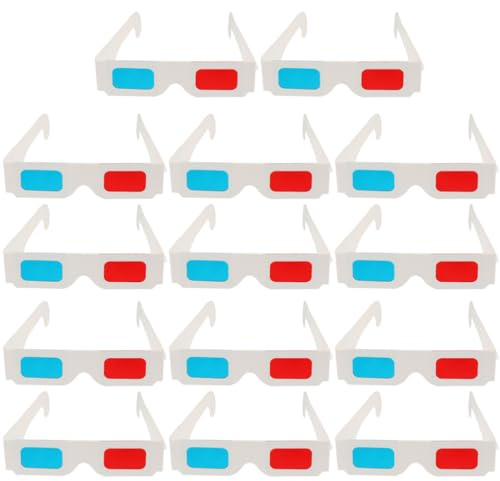 FRCOLOR 60 Pcs Anaglyph 3D Glasses Red Blue Paper Frame for Home Theatre Movie Viewing Classroom Party Use
