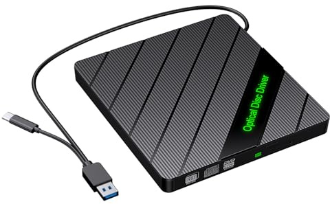 Fahoujs Discos Externos Discos Para Ordenador Portátil USB 3.0 Tipo C Grabadora de Disco Portátil Discos Externos Discos Con Ranura Para Tarjeta Para Portátil