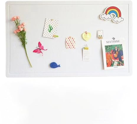 Selbstklebende Pinnwand, 60 x 40 cm, dekorative Filztafel mit Reißzwecken, faltbare Wandfliese für Zuhause, Büro, Schule, Nachrichtenbrett, Foto, Memo (weiß)