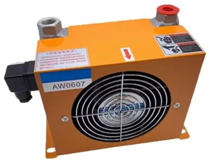 Enfriador de aire hidráulico AW0607 Intercambiador calor placas 12V-24V Capacidad enfriamiento Radiador 1.1KW Caudal 30L/min Bajo nivel de ruido(AC220)