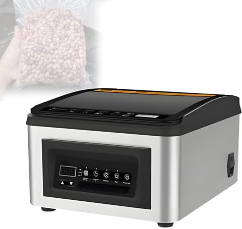 Feiphla Chamber Vacuum Sealer,Stainless Steel Professional Vacuum Sealers,Food Sealer with Cutter, LED Display,Armoured Glass Lid,for Kitchen